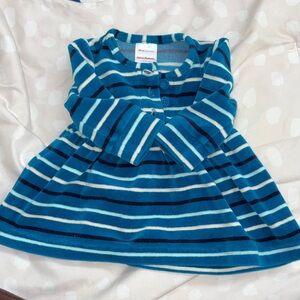 Hanna Anderson Striped Blue Long Sleeve Dress
